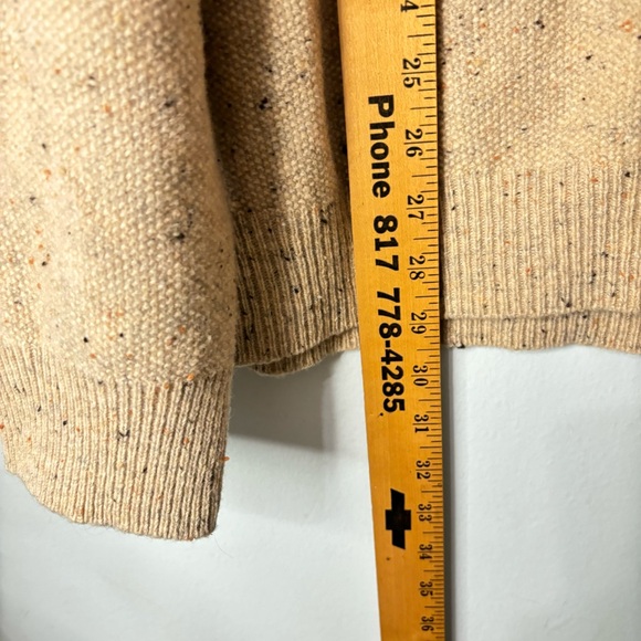 Jos. A. Bank Lambswool Fisherman Sweater Mens XL Oat Quarter-Zip Knit Pullover - Picture 7 of 7